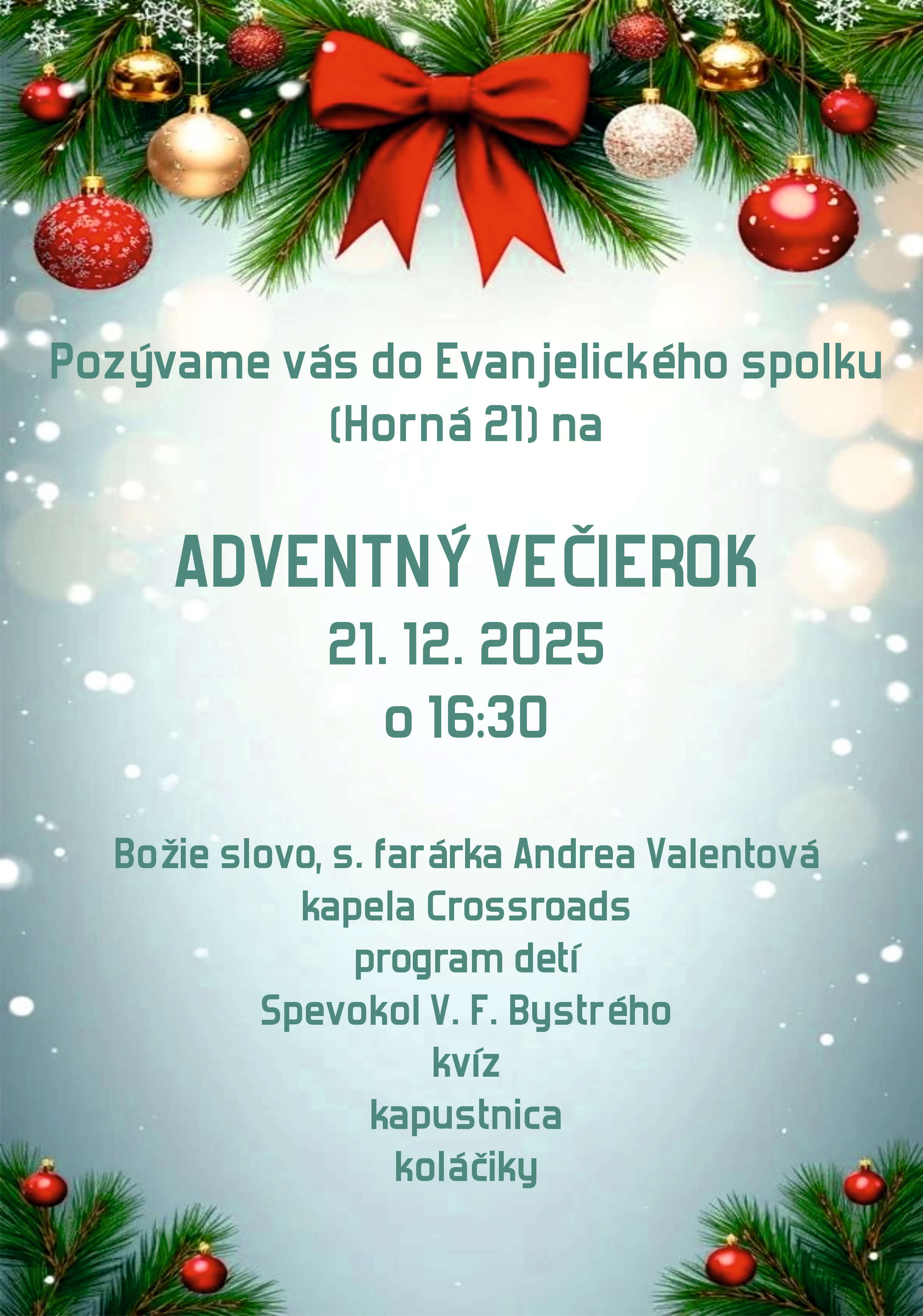 Adventno-vianočný večierok